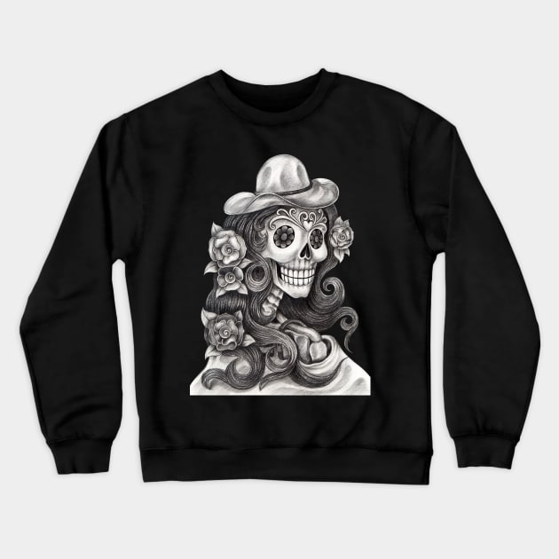 Female skeleton fashion model. Crewneck Sweatshirt by Jiewsurreal